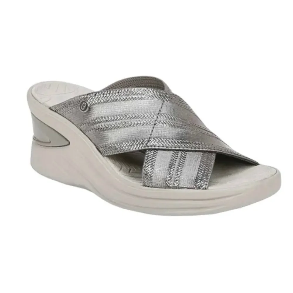 Bzees Vista Charcoal Wedge Sandals